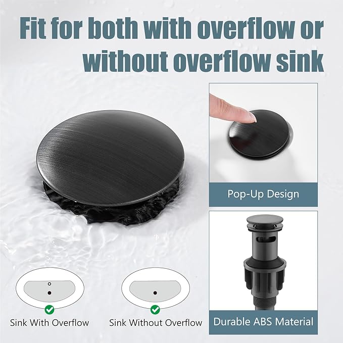 Aolemi 4 Inch Centerset Bathroom Sink Faucet Vintage 2 Cross Handle RV Mixer Tap Basin Vanity Lavatory Utility for Sink 3 Hole Include Hoses Pop Up Drain Faucet Handle with Label Oil Rubbed Bronze
