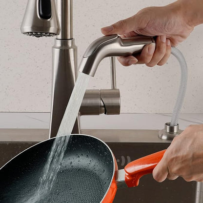 Universal Sink Sprayer Attachment for Faucet, Kitchen Side Sprayer Head Compatible with Delta, Moen, Kohler and Other OEM Brands Pull Out Spray Head, Brushed Nickel, Ergonomic Design