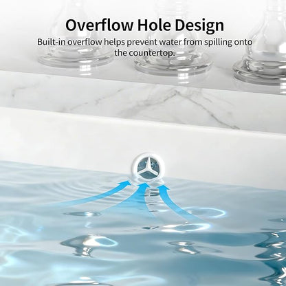 DeerValley 18 x 13.5 Inch Undermount Bathroom Sink, White Ceramic Under Counter Bathroom Sinks, Modern Lavatory Vanity Bath Wash Bowl Basin with Overflow