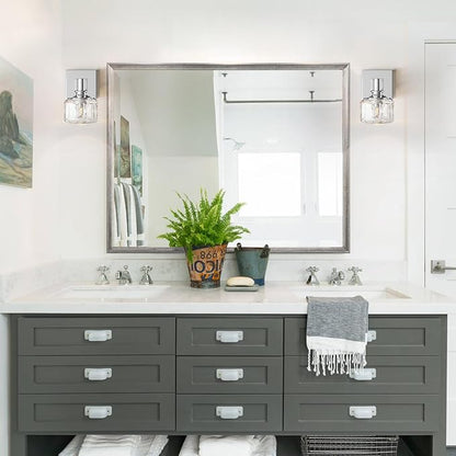 Polished Nickel Wall Sconce Chrome Bathroom Vanity Light 1 Light Wall Lights for Bathroom(3.7 pounds)
