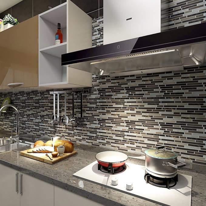 Art3d Self Adhesive Wall Tile (11.8 x 11.8inches,10 Tiles) Peel and Stick Backsplash for Kitchen, Bathroom