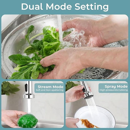 Kitchen Faucet with Pull Down Sprayer,Commercial Single Handle Stainless Steel Kitchen Faucets with Deck Plate (Chrome)