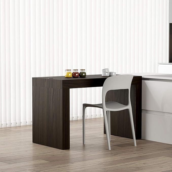 Mobili Fiver, Evolution Dining Table with Two Legs and Wirelss Charger 47.2 x 23.6 in, Dark Walnut, Made in Italy