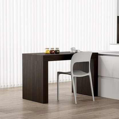 Mobili Fiver, Evolution Dining Table with Two Legs and Wirelss Charger 47.2 x 23.6 in, Dark Walnut, Made in Italy
