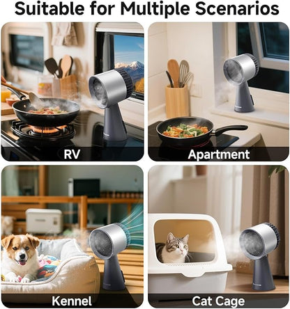 AAOBOSI Portable Range Hood,Desktop Range Hood with Larger Caliber,3 Speed Kitchen Exhaust Fan, Low Noise,Oil Collection Cup,10xAir&Oil Filters,Portable Kitchen Hood for Indoor&Outdoor,RV