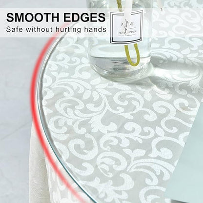 54" Tempered Glass Table Top Round Transparent Table Surface 3/8'' Thick Pencil Polished Edge Multipurpose for Dining, Coffee, Restaurant and End Table (54 inch)
