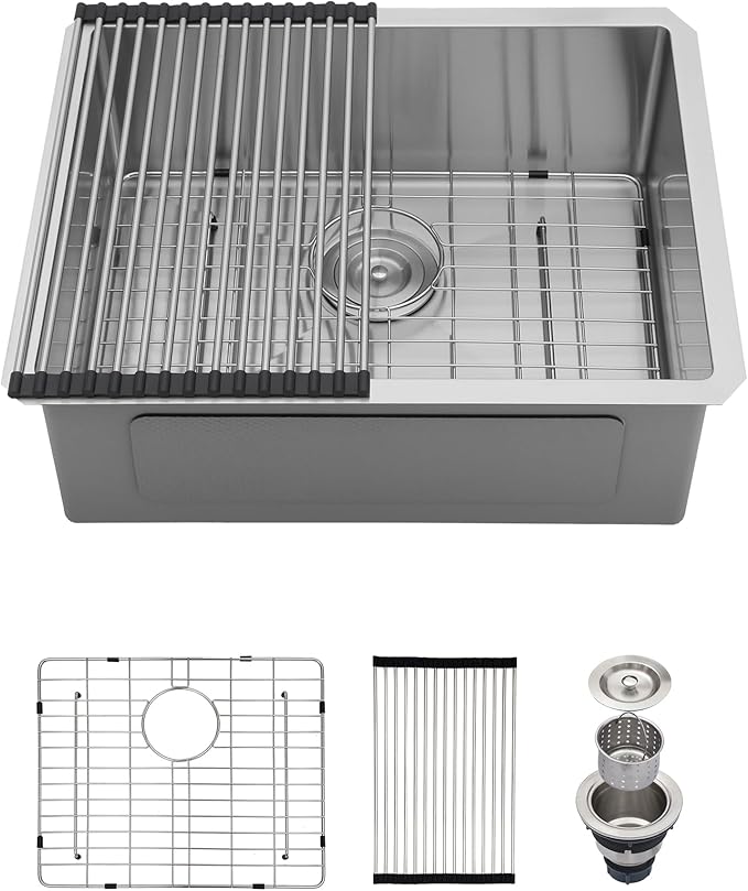 21 Bar Prep Sink Undermount - GhomeG 21x18 Undermount Kitchen Bar Sink Deep Single Bowl 16 Guage Stainless Steel Under Counter Small Bar Sink Basin With R10 Round Corners