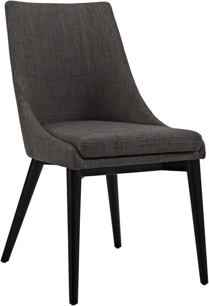 Modway Viscount Mid-Century Modern Upholstered Fabric Two Kitchen and Dining Room Chairs in Brown