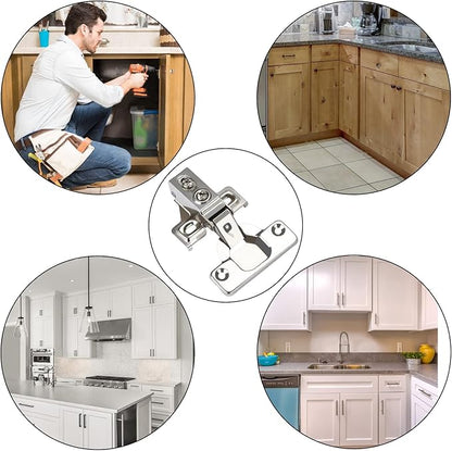 BESTEEL 24 Pack 1/2 inch Overlay Soft Close Cabinet Door Hinges for Kitchen Cabinet Hinges, 100 Degree Opening Angel, Stainless Concealed Kitchen Cabinets Hinge Self Closing with Drilling Tool &Manual