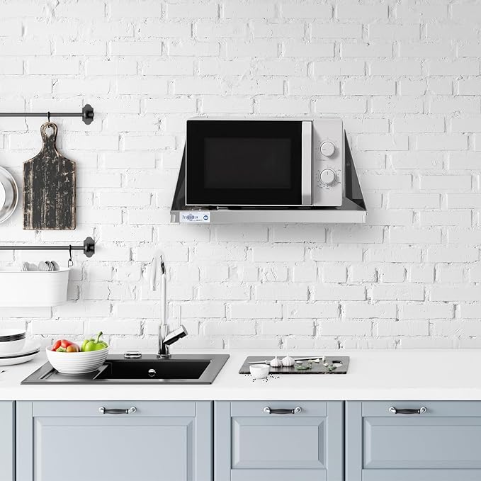 Profeeshaw Stainless Steel Microwave Shelf 18"x24", Heavy Duty Wall Mounted Floating Shelf, NSF Certified Appliance Rack for Commercial & Home Kitchens, Restaurants, Hotels, Bars