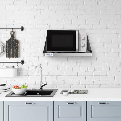 Profeeshaw Stainless Steel Microwave Shelf 18"x24", Heavy Duty Wall Mounted Floating Shelf, NSF Certified Appliance Rack for Commercial & Home Kitchens, Restaurants, Hotels, Bars