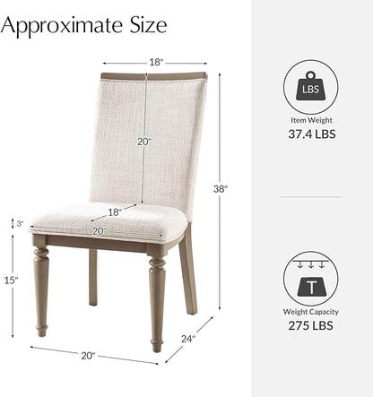 HULALA HOME Dining Chairs Set of 6 Upholstered Kitchen Dining Room Chairs with Rubber Wooden Leg, Linen Fabric, High-Back, Mid-Century Modern Parson Dinner Chair for Living Room Restaurant, Grey