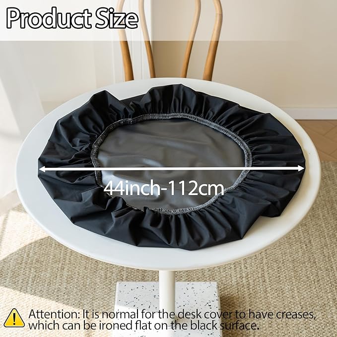 Asnomy Fitted Round Washable Table Cover, Wipeable Waterproof Table Cloth Fits 40"-44" Diameter Round Table for Dining,Camping,Banquets,Parties,Indoor and Outdoor, 1PC