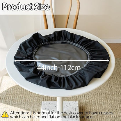 Asnomy Fitted Round Washable Table Cover, Wipeable Waterproof Table Cloth Fits 40"-44" Diameter Round Table for Dining,Camping,Banquets,Parties,Indoor and Outdoor, 1PC