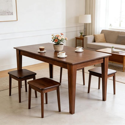 71" to 106" Expandable Dining Table, Modern Large Table for 6-10 People, Space-Saving Extendable Kitchen & Office Table, Brown