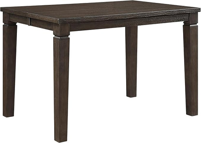 Dark Espresso Finish Counter Height Table with Removable Leaf, Classic Square Wooden Furniture for Kitchen Islands