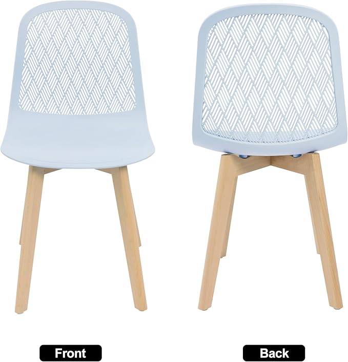 KM Legend Armless Modern Chairs with Wood Legs for Living, Bedroom, Kitchen,Dining,Lounge Waiting Room, Restaurants, Cafes, Set of 2…
