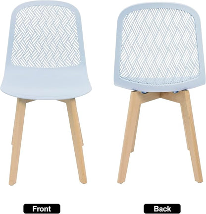 KM Legend Armless Modern Chairs with Wood Legs for Living, Bedroom, Kitchen,Dining,Lounge Waiting Room, Restaurants, Cafes, Set of 2…