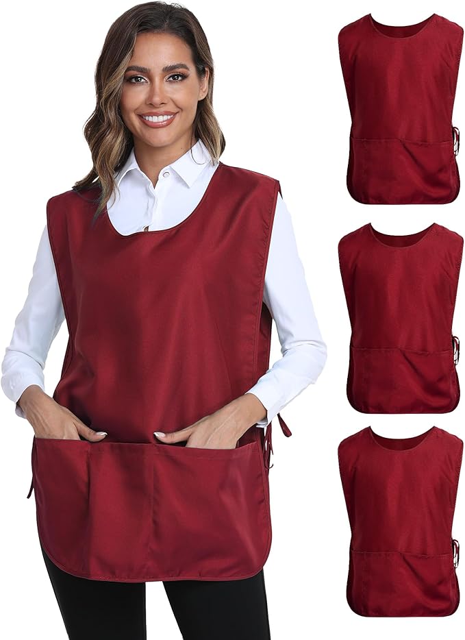 Xeoxarel Unisex Cobbler Apron with 3 Pockets, Adjustable Drawstring Waist, Professional Lightweight for Kitchen Salon Garden