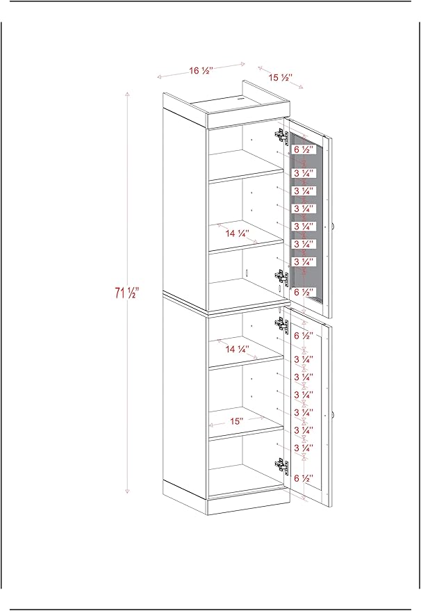 Palace Imports Solid Wood Kitchen Pantry - Narrow Storage Cabinet - 16.5" Wide x 71.5" Tall - 1 Raised Panel & 1 Frosted Glass Door, Sage, Adjustable Shelves, 100% Eco-Friendly Wood, Modular Cabinets