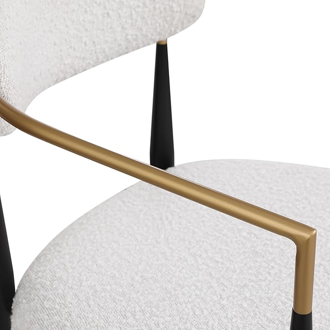 Modern Dining Chairs Set of 2, Fabric Upholstered Dining Room Chairs Stylish Kitchen Chairs,2 Counter Height Bar Stools with Backs, Kitchen Island Seating with Iron Legs, 260lbs Capacity,Beige