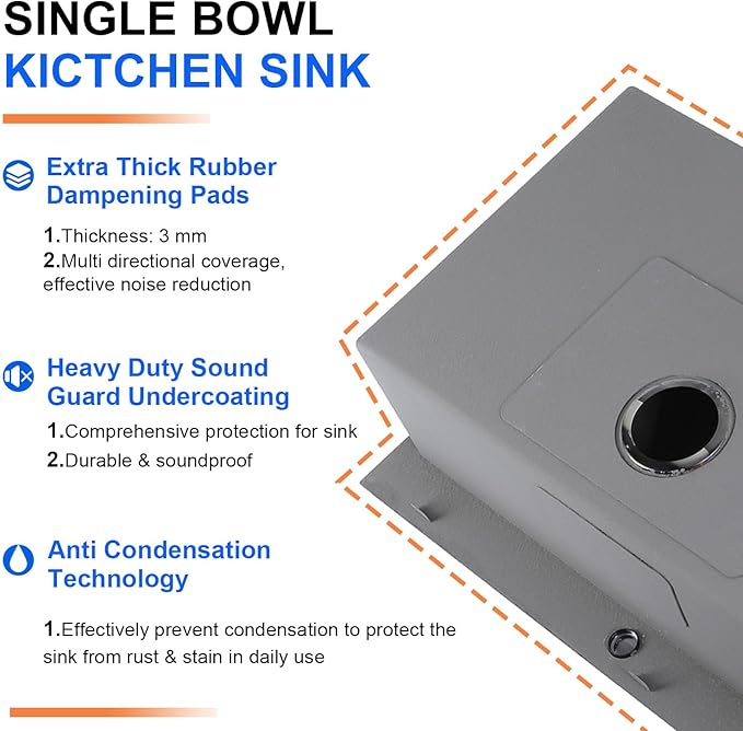 33x22 Drop In Kitchen Sinks Black, Gunmetal Black Stainless Steel Workstation 16Guage Topmount Single Bowl 9 Inch Deep Sink for Kitchen with Integrated Accessories and Features