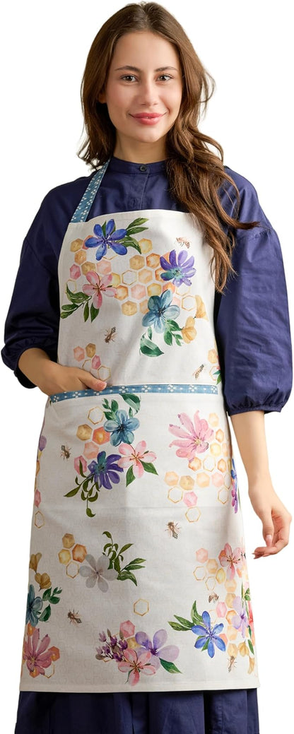 Maison d' Hermine 100% Cotton Apron for women with Pocket Kitchen Chef Apron for Men Cooking Mothers Day Gifts