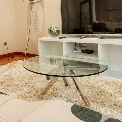 Fab Glass and Mirror 48 Inch Round Tempered Glass Table Top- (Flat Polished Edge) Table Top -1/2” Thick Round Glass Table, Dining, Coffee, and Office Tables
