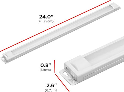 UltraPro 24 inch Plug-in Linkable Under Cabinet Lights, High/Low/Off, Warm White Light (2700K), LED Under Cabinet Lighting, Under Counter Lights for Kitchen, 44107