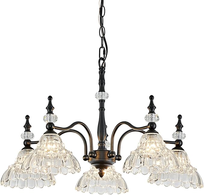 HDDFL Chandeliers Light Fixture 5 Lights Chandelier Lamp Modern Pendant Lighting Fixtures Hanging Lamps for Dining Room Kitchen Entryway Living Room Bedrooms Foyer Entrance