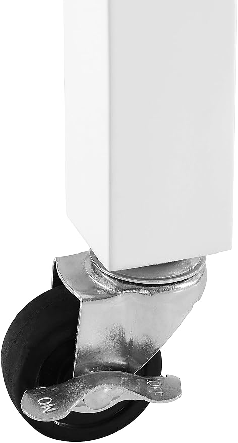 Crosley Furniture Chloe Stainless Steel Top Rolling Kitchen Island Storage Cart, Microwave Stand, Wine Rack, White