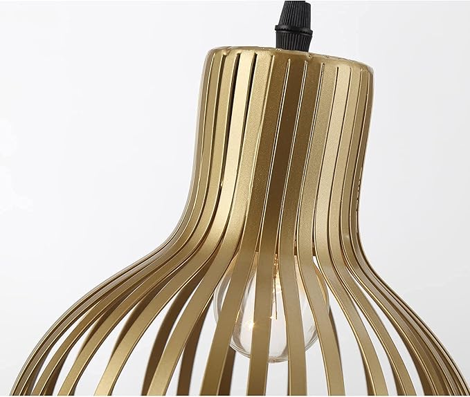 Plug in Pendant Hanging Light,Industrial Gold Metal Vintage Hanging Lamp Fixture with 14.3 FT Cord and ON/Off Switch for Kitchen Lighting,Bedroom,Living Room