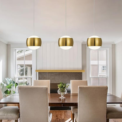 Modern Gold LED Dimmable Pendant Light fixtures,6″ Island Pendant Lighting for Kitchen Island Dinning Room,Bedroom,Bar, Kitchen Island Ceiling Hanging Light Fixtures(gold-1-Pack)