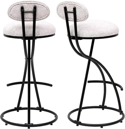 Bar Stools Upholstered Counter Height Barstools for Kitchen Island,Set of 2,Modern PU Leather Dining Chairs with Footrest