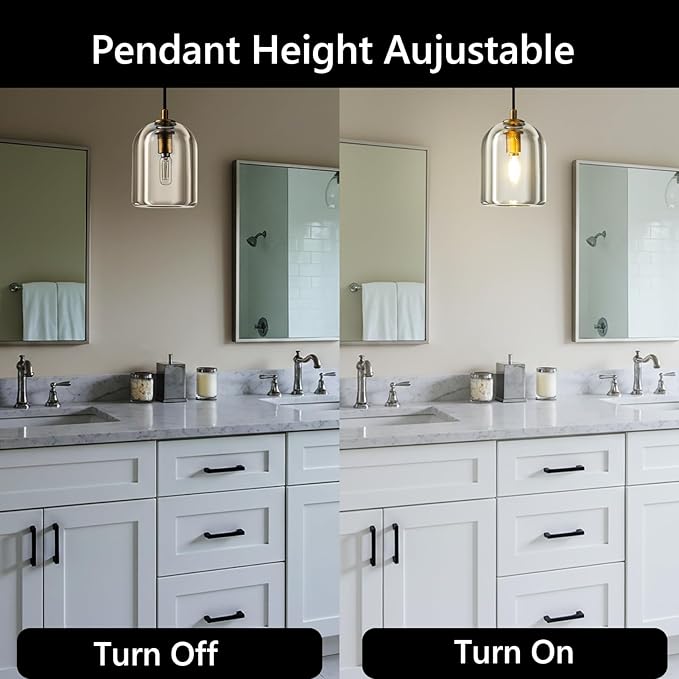Crystal Pendant Light Kitchen Island Brass Crystal Pendant Light Over Island Height-Adjustable Dimmable Gold Pendant Lights Over Dining Table,E12 Bulb Included