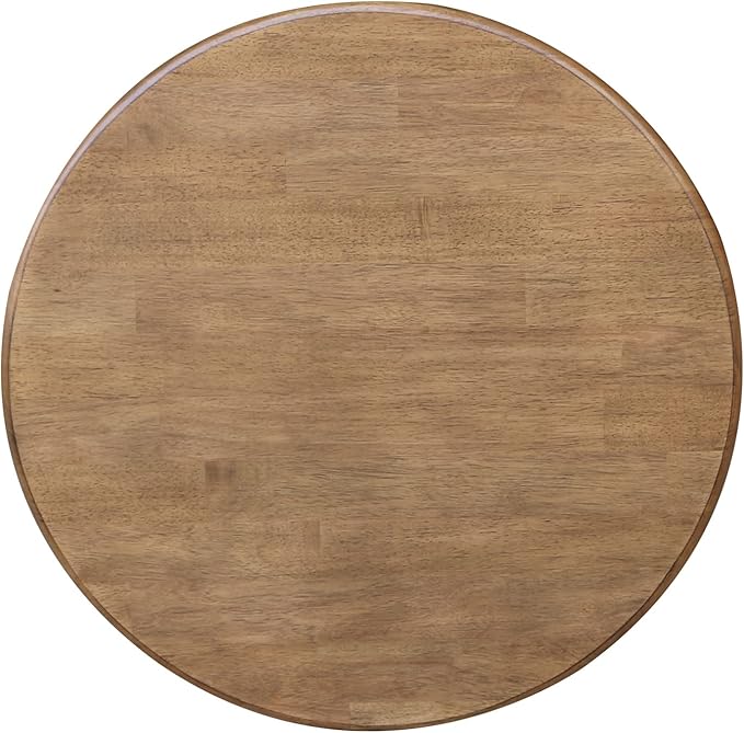 IC INTERNATIONAL CONCEPTS 30" Round Top Solid Wood Pedestal Table in Hickory/Washed Coal - Dining Height