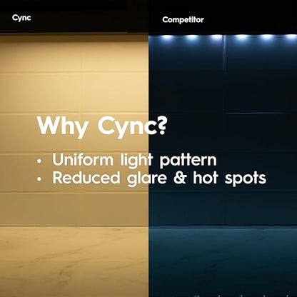 GE Cync Reveal HD+ Smart Undercabinet Light Fixture, Color Changing Undercab Light, Smart Wi-Fi Kitchen Light, Works with Alexa and Google Home, 18-in Bar, 93131251