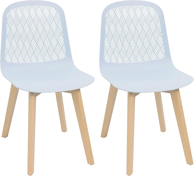 KM Legend Armless Modern Chairs with Wood Legs for Living, Bedroom, Kitchen,Dining,Lounge Waiting Room, Restaurants, Cafes, Set of 2…