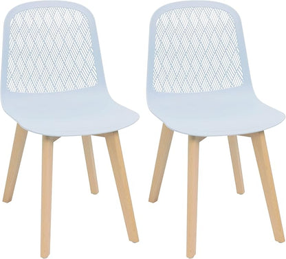 KM Legend Armless Modern Chairs with Wood Legs for Living, Bedroom, Kitchen,Dining,Lounge Waiting Room, Restaurants, Cafes, Set of 2…