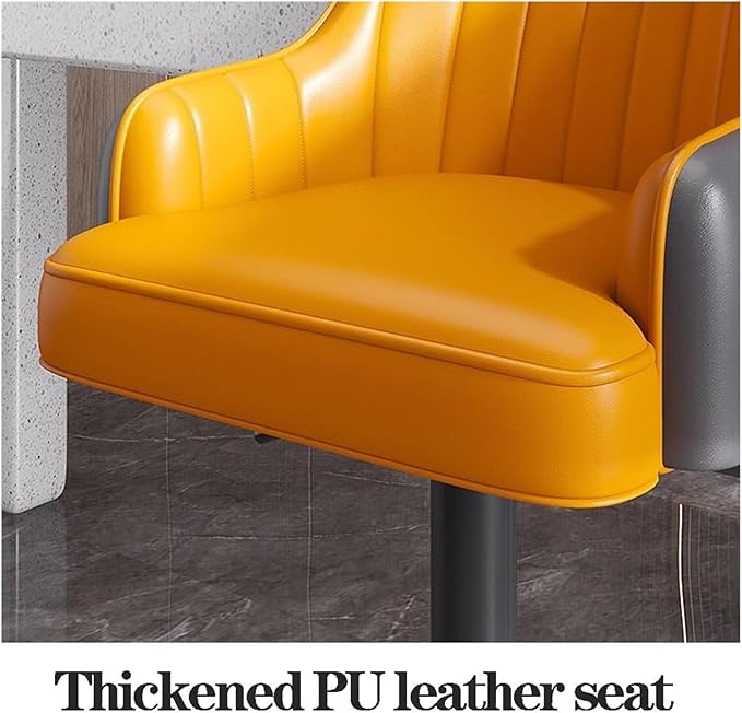 Adjustable Counter Height Faux Leather with Back & Footrest Kitchen Island Chair