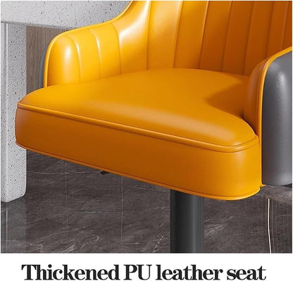 Adjustable Counter Height Faux Leather with Back & Footrest Kitchen Island Chair