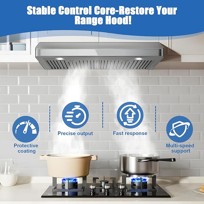 SV03255 Range Hood Control Board Replacement for K210A30SS, K210A36SS, K210A42SS, K210A48SS, PIK33, PIK45, K260A30SS, K260A36SS, K260A42SS, K260A48SS, K260A60SS