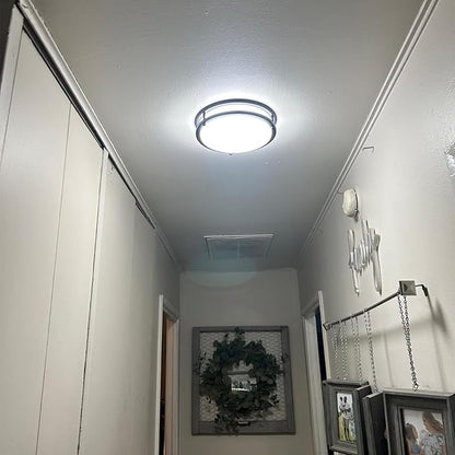 Kalium LED Ceiling Light with Remote 13 Inch Flush Mount Ceiling Light Fixture, 24W 3000K-6000K Adjustable Color Temperature, Dimmable Lighting Fixtures for Kitchen Bedroom Hardwired Installation