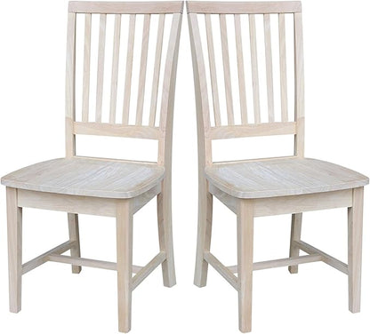 International Concepts Mission Side Chairs, Solid Parawood, Unfinished (Set of 2)