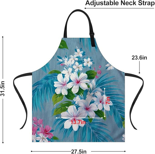 Apron Adjustable Waterproof with Two Deep Pockets Wowen men for Summer BBQ Pool Parties & Resorts