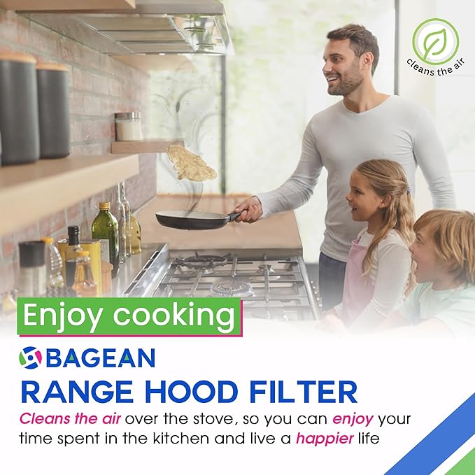 Bagean Stove Hood Vent Filter 11.8" x 17.35" BPS1FA36 Compatible with Broan Range Hood Filter Replacement - Fit's Allure Range Overhead Aluminum Screen - Blocks Grease & Filters Over Oven Air (1-Pack)