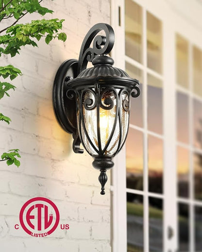 VIANIS Outdoor Lights for House Dusk to Dawn, 2 Pack Porch Lights Outside, Bronze Outdoor Light Fixture, Waterproof Exterior Lighting Fixtures for House, Doorway, Garage, Anti-Rust, Vintage Style