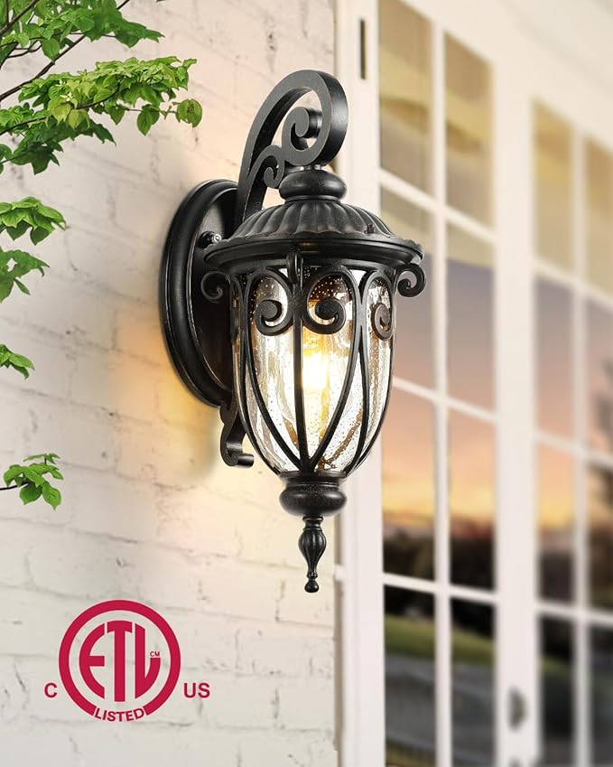 VIANIS Dusk to Dawn Porch Lights Outdoor, Outdoor Wall Lights Oil Rubbed Bronze, Waterproof Outside Lights for House, House, Entryway, Porch, Garage, Anti-Rust, Vintage Style