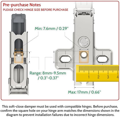 Cabinet Hinge Damper(Pack of 5),Straight Arm Full Overlay Hinge for Doors, Nickel Finish use for 973A0500.01x20 973A