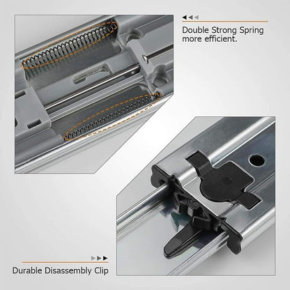 LONTAN 5 Pairs 14 Inch Soft Close Drawer Slides Heavy Duty Ball Bearing Dresser Drawer Glides 12.4" Extension Cabinet Rails 100 LB Capacity